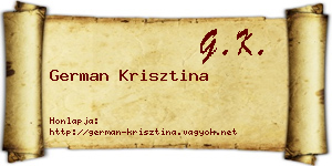 German Krisztina névjegykártya